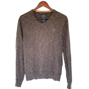 American Eagle Outfitters Mens Medium Grey Athletic Fit Vee Neck Sweater